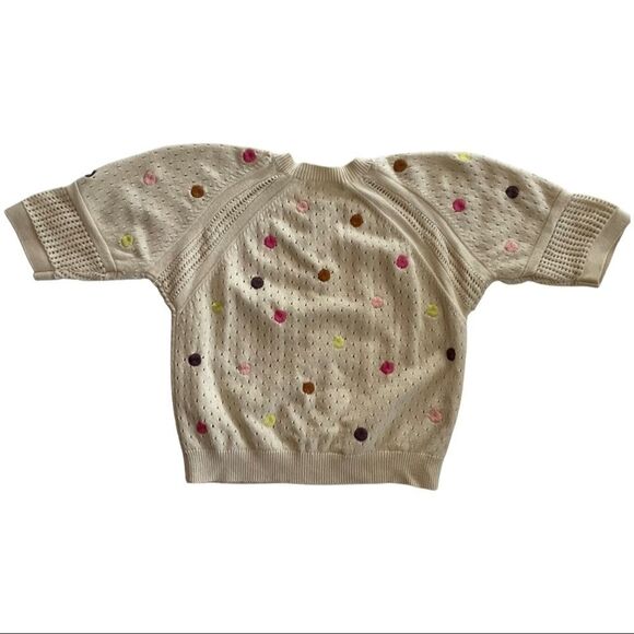 Burberry Embroidered Cotton Cashmere Blend Sweater Cardigan Size 10 Girls - Picture 3 of 9